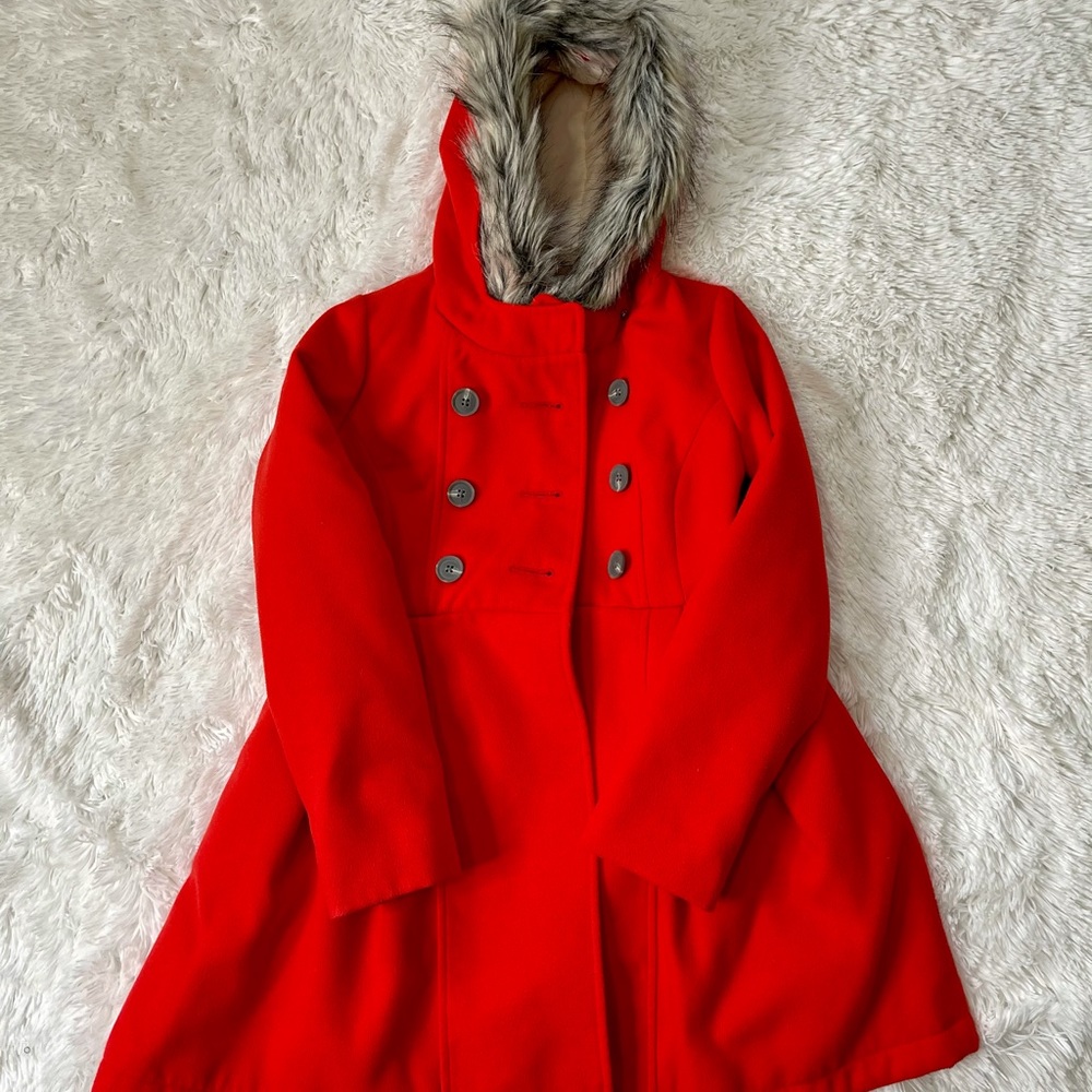 Cat & Jack Girls' Faux Fur Trim Jacket